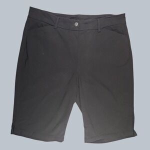 Ruby Rd Women's 16W Bermuda Shorts Black Rayon Nylon Blend Stretch Zip Closure